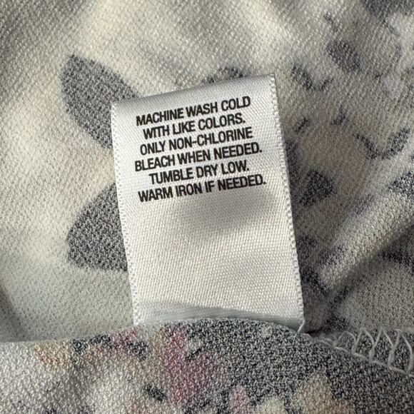 Roz & Ali 1X-Large Top Floral Cap Sleeve Stretch Off-Center Neckline Slits Multi - Picture 8 of 8